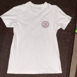 Vans T-Shirt. White-Maroon-Navy Blue